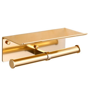 Porte-rouleau de papier toilette double en fer moderne, support de mouchoirs pour téléphone portable extensible - Product Image 1