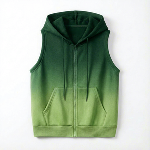 Chaleco con capucha sin mangas con cremallera, de algodón grueso, corte regular, estilo urbano, etiqueta personalizada, tallas, logotipo, precio al por mayor, sudaderas con capucha - Product Image 2