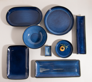 Juego de Vajilla de Cerámica Azul Subesmaltado Personalizable al por Mayor |   Platos y Tazones de Porcelana Azul Marino de Alta Gama para Compra al por Mayor - Product Image 6