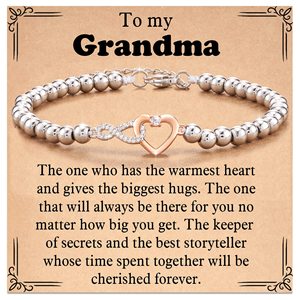 <span class=keywords><strong>Bracciale</strong></span> da Donna con Catena Regolabile, Perline d'Argento, Cuore Infinito e Pendente con Pietra Naturale Incastonata - Product Image 3