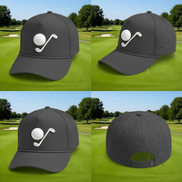 Casquette de golf respirante avec logo en caoutchouc découpé au laser, visière en tissu éponge, protection solaire, réglable, unisexe, Injae