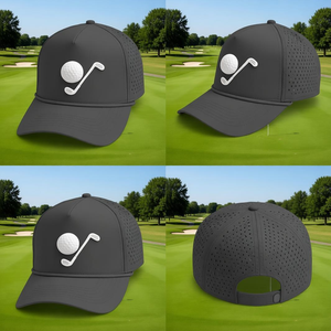 Gorra de Golf con Orificios Cortados a Láser, Parche de Goma con Logotipo, Visera de Cuerda, Transpirable, Protección Solar, Ajustable, Unisex, Injae - Product Image 2