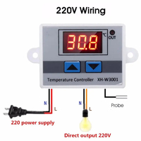 Controlador de Temperatura Digital por Microcomputadora XH-W3001 DC 110V-220V 1500W 10A, Termostato con Pantalla de Plástico IP43