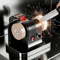 Mini machine de ponçage de table multifonctionnelle pour le ménage, avec double meule, pour affûter les couteaux, éliminer la rouille et polir