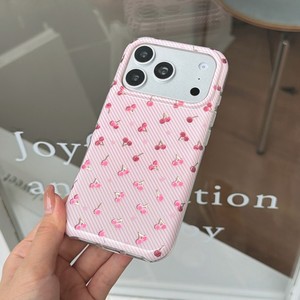 เคสโทรศัพท์ลายเชอร์รี่สีชมพูแบบเงา IMD สองชั้นรุ่นใหม่ล่าสุดสำหรับ iPhone 18 pro max 17 16 15 14 13  แข็งแรง ทนทานต่อแรงกระแทก ป้องกันอย่างดี  OEM cus - Product Image 2