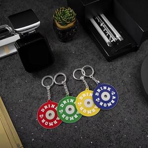 Mini Athlete Trendy Luxury Bumper Plate Keychain Soft PVC Rubber Barbell Kettlebell <strong>Dumbbell</strong> Shape Strong Safe Replacement Key - Product Image 2