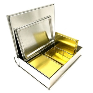 Cuốn sách thời trang Shaped kim loại <span class=keywords><strong>tin</strong></span> trà & Kẹo bao bì Hộp quà tặng <span class=keywords><strong>3</strong></span> kích cỡ thiết lập cấp thực phẩm cho chơi thẻ - Product Image 3