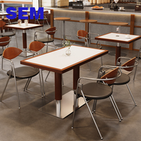 Ensemble table et chaises SEM Commercial Dining en pierre frittée pour restaurants, hôtels, cafés - Écologique, durable, facile à nettoyer