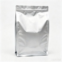Sachets en aluminium refermables, résistants à l'humidité, à fond plat, pour emballage personnalisé, anti-fuite, sacs de rangement multi-usages, vente en gros