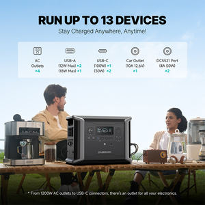 Stations d'alimentation Dabbsson DBS1300 1330wh, connectez <span class=keywords><strong>deux</strong></span> batteries supplémentaires pour obtenir un générateur d'énergie solaire portable massif de 9460wh - Product Image 2