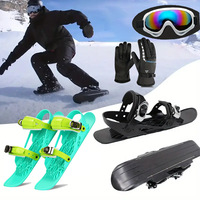 Mini-skis légers à double planche pour débutants, luge à neige, sports d'hiver en plein air, planche à ski avec sac rembourré, attaches et sangles