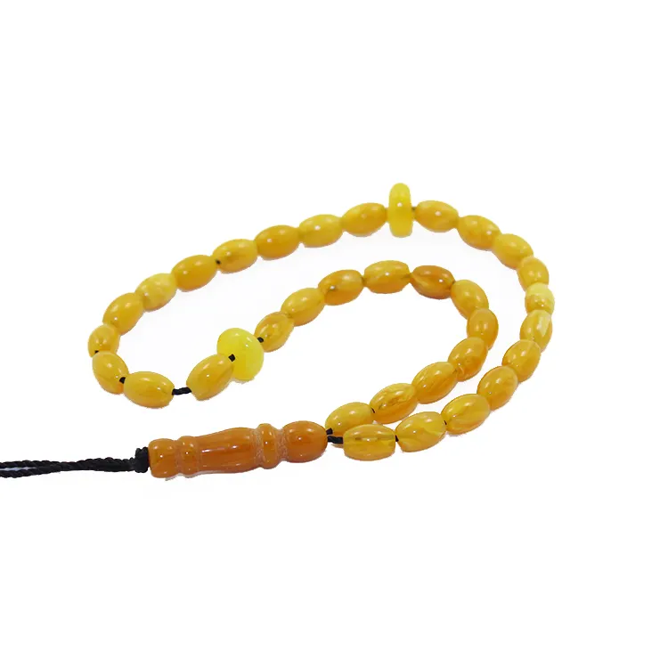 Custom Rosary Necklace Latest Design Charm 6x10mm Mix Amber Color Muslim Praying Beads