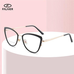 ฟาไลเออร์ แคทอายกรอบแว่นตา 52-18-138 ป้องกันแสงสีฟ้าผู้หญิงโลหะเต็มกรอบแว่นตาอินเทรนด์ - Product Image 4