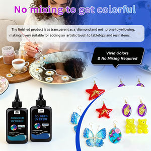 Stock entrepôt US – Kit de colle résine UV acrylique époxy à faible émission de vapeur, 12 couleurs, résine UV transparente comme du cristal, pour bricolage, artisanat et fabrication de bijoux - Product Image 5