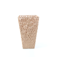 Ensemble de jardinières en rotin naturel tissé à la main, pot à fleurs sur piédestal, pot de plante décoratif pour l'intérieur et l'extérieur