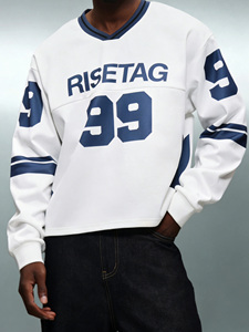 Sweat-shirt ras du cou vintage brodé en tissu intercalaire structuré personnalisé LTD-H1043 pour femmes et hommes - Product Image 1