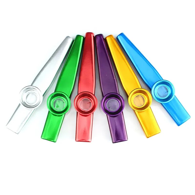 Hete Verkoop Mini Trompet Aluminium Fluit Metalen Fluit Kazoo Fluit Diafragma Diverse Kleur Feest Gunsten Geschenken Kazoo Kid Random