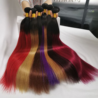 Vente en gros usine – Extensions de cheveux humains naturels, tissées à la main, teintes, de 12 à 30 pouces, en lots