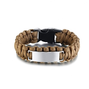 Pulsera de Nylon Trenzada para Hombre, de Acero Inoxidable, con Logotipo Personalizado, al por Mayor, de Alta Calidad, 2024 - Product Image 1