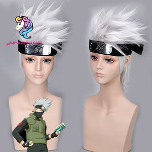 Pelucas de <span class=keywords><strong>Cosplay</strong></span> Ainizi al por Mayor, Color Blanco Plateado, <span class=keywords><strong>Kakashi</strong></span>, Alta Calidad, Precio Económico, 13 Pulgadas, Cortas, Sedosas y Lisas, para Fiestas - Product Image 6
