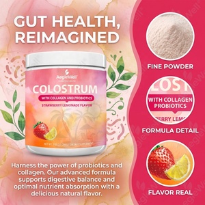 Colostrum bovin entier avec collagène hydrolysé et <span class=keywords><strong>complexe</strong></span> <span class=keywords><strong>probiotique</strong></span>, saveur limonade à la fraise, complément alimentaire 200g - Product Image 5