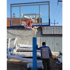 Suporte de Basquete Manual Ajustável em Altura com Tabela de Vidro Temperado para Instalação no Solo - Equipamento Esportivo com Certificação ISO CE - Product Image 6
