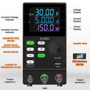 KUAIQU-fuente de alimentación CC programable SPPS305D, regulador estabilizado con conmutación de puerto <span class=keywords><strong>USB</strong></span>, pantalla LCD negra, 30V, 5A, RS232/RS485 - Product Image 4