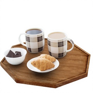 Ensemble de 3 plateaux de service en bois de qualité supérieure, légers et durables, pour la maison, la cuisine, la table à manger, le service de thé, de café et de collations - Product Image 1