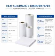 Papel de Transferencia por Sublimación en Seco YinMeiDa, 80 g/m², 64 pulgadas x 300 m, Venta Directa de Fábrica de Textiles, Alta Relación Calidad-Precio, Flexible y Estable
