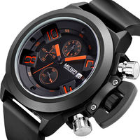 Montre chronographe sport pour homme, bracelet en silicone, mouvement à quartz, étanche, affichage de la date, montre-bracelet robuste et décontractée