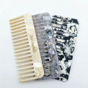 Accessoires <span class=keywords><strong>de</strong></span> cheveux personnalisés pour femmes, logo personnalisé, peigne à cheveux en acétate écologique avec étui en cuir PU personnalisé - Product Image 4