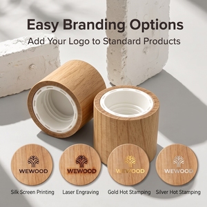 ขวดโลชั่นโทนเนอร์ฝาไม้เวียดนาม WeWood Personal Care พร้อมปลอกเกลียวด้านในและฝาไม้ทรงกระบอก บรรจุภัณฑ์ออร์แกนิก - Product Image 4