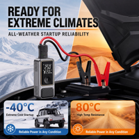 Pompe à air 6000 mAh pour voiture, démarreur de secours combiné, éclairage LED, entrée Type-C ; gonfleur de pneus portable, pression maximale 150 psi