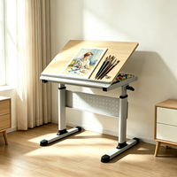 Table de dessin réglable manuelle simple avec fente pour papier, cadre renforcé, bureau inclinable pour salle d'art