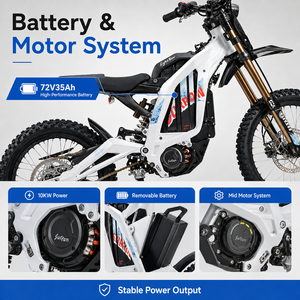มอเตอร์ไซค์วิบากไฟฟ้า Surron Light X LBX 72V 10000W 35Ah ปี 2026 พร้อมส่งจากสหรัฐอเมริกา สหราชอาณาจักร สหภาพยุโรป ออสเตรเลีย แบบ DDP รุ่นปรับปรุงประสิทธิภาพ 72V Dom - Product Image 6