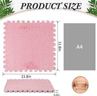 Carreaux de mousse à emboîtement doux blanc rose gris tapis de jeu 12x12x0.4 pouces tapis maison salle de jeux décor peluche escalade tapis