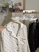 Ensemble de pyjama long en polyester rose à rayures et carreaux pour femme, tricoté doux, collection 2026, vente en gros sur mesure