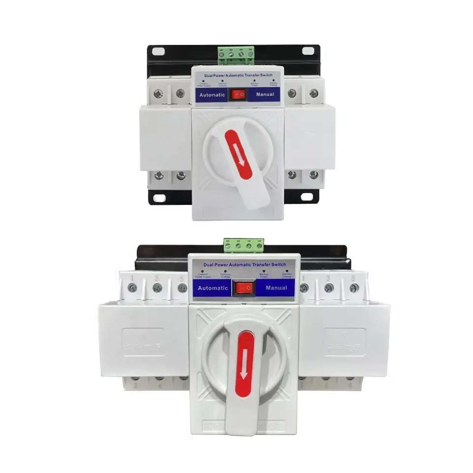 Harga pabrik Generator ATS Controller saklar Transfer otomatis 2p 3p 4p ATS 63A 125A saklar perubahan daya Ganda Kelas CB