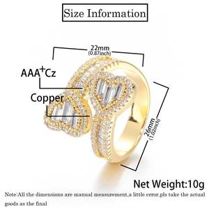 แหวนเพทายผสมดีไซน์รัก แหวนสั่งทำได้ แบรนด์ดังในเน็ต แหวนฮิปฮอปสำหรับผู้ชายและผู้หญิง ขายส่ง - Product Image 3