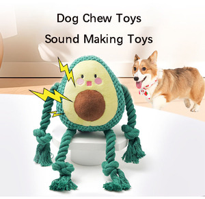 Desain alpukat mainan boneka tali kunyah anjing kustom mainan hewan peliharaan tidak dapat hancur mainan Tug interaktif untuk pengunyah agresif - Product Image 2