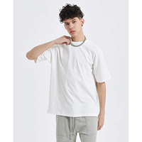 T-shirt vintage brodé pour homme, coupe ample, col rond, manches courtes, en jersey de coton respirant, streetwear, haut de sport pour la gym