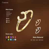 9K Massivgold Damen-Verlobungsring ZIRKON Brillantes Trendiges Geometrisches Design Drittanbieter-Hochzeitsjubiläums-Ring für Alltägliches Tragen