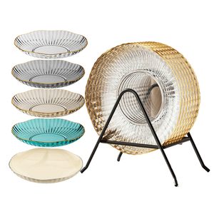 Assiette à dessert et plateau à fruits en plastique transparent de 6 pouces, écologique, avec bord doré, de luxe, réutilisable, incassable, couleurs personnalisables, pour fêtes - Product Image 6
