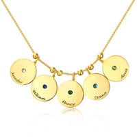 Collier pendentif en résine gravée multi-cercles, style européen et américain, cadeau de fête des mères, pour l'e-commerce transfrontalier en cuivre