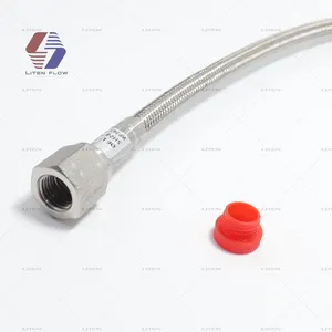 1/4 NPT Nữ Phụ kiện ống đôi bện fep/PTFE ống với mùa xuân Bìa 0.6 1 1.5 2Meter 5000psi