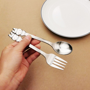 DFU192 Juego de Cuchara y Tenedor para Niños de Acero Inoxidable 18/10, Material Grueso, Juego de Cuchara y Tenedor 304 para Comer - Product Image 3