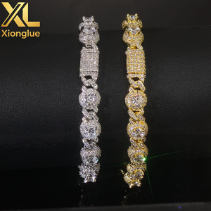Premium B2B Wholesale VVS Moissanite Round Brilliant <b>Beaded</b> Bracelets S925 <b>Silver</b> Iced Out Hip Hop Jewelry Custom Supplier - Product Image 2