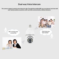 Caméra ampoule WiFi 1080P 2MP, base E27, caméra IP intelligente sans fil PTZ, capteur CMOS, vision nocturne couleur grand angle 360°