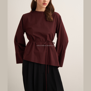 Блузка Willson <span class=keywords><strong>Office</strong></span> Lady с круглым вырезом оптом, на заказ, женская полиэстеровая рубашка от производителя, топ для мусульманок - Product Image 1