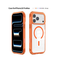 Coque de téléphone bicolore douce au toucher avec anneau magnétique intégré, prise en main confortable, anti-collision, pour iPhone 18 17 16 Pro Max